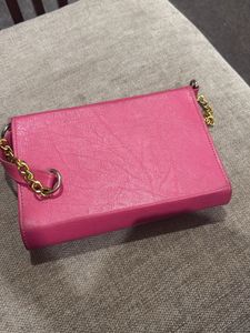 Pink Clutch with Gold Accents