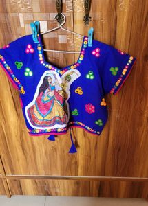 Vibrant Blue Embroidered Ethnic Skirt