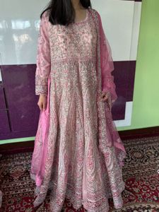 Pink embroided gown