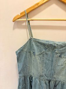Denim Midi Dress - Casual Chic