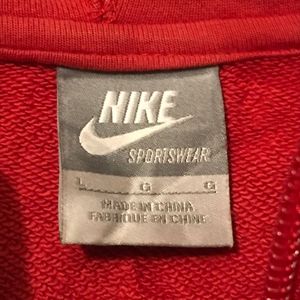 Nike 2011 Red Graphic Print Zip-Up Hoodie