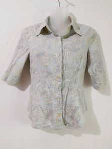 Paisley Print Button-Up Shirt