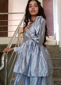 Elegant Blue Tiered Dress