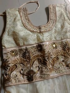 Flared Cream Anarkali