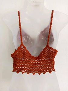 Handmade Crocheted Halter Crop Top