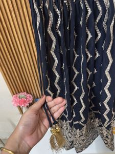 Elegant navy blue &amp; Gold Embellished Kurta