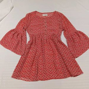 Pink Floral Mini Dress / Top