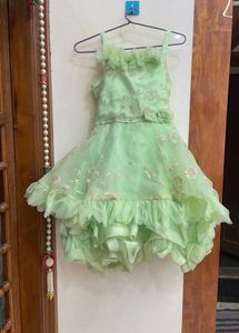 Mint Green Ruffled Party Dress