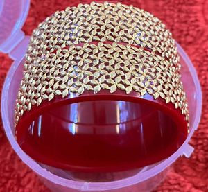 Red &amp; Gold Floral Bangles