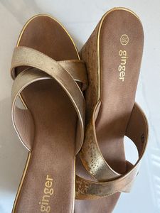 Chic Gold Wedge Sandals