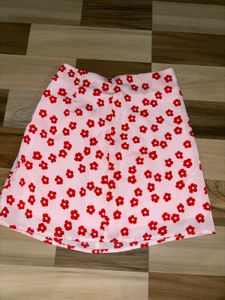 Pink Floral Mini Skirt