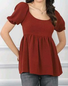 Chic Puff Sleeve Peplum Top