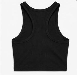 H&amp;M black cropped ribbed tank top
