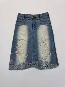 Embellished Denim Skirt