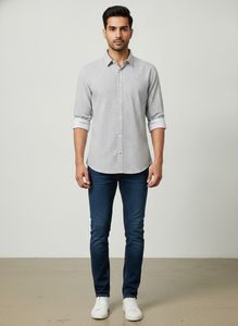 Men's Geometric Print Button-Up Shirt