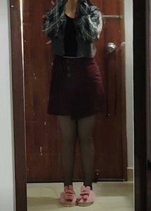 PRINTESTY Stylish A-line Skirt with Button Detail