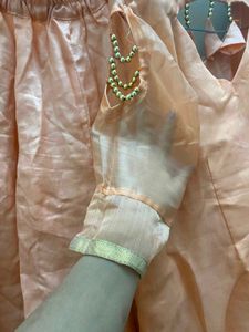 Peach Embroidered Kurta Set with dupatta