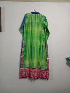It's Narrow Cut Kurti With Fully Gher,
