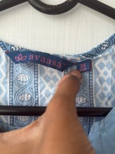 Blue Printed Maxi Dress