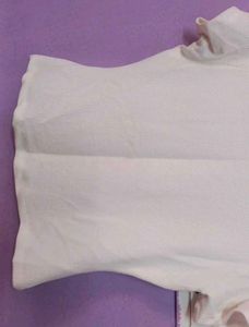 Ribbed Fitted White Top