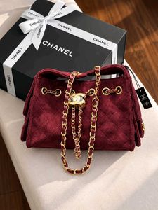 CHANEL 25 SMALL HANDBAG SUEDE CALFSKIN &amp; GOLD META
