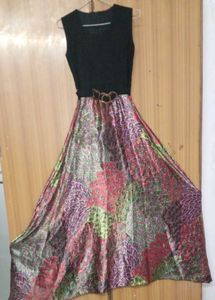 Elegant Black &amp; Multi-Color Gown