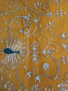 hand work heavy darbari saree with blouse