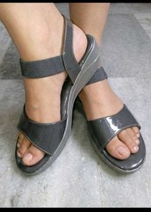 Glossy Black Ankle Strap Sandals – Sleek & Stylish