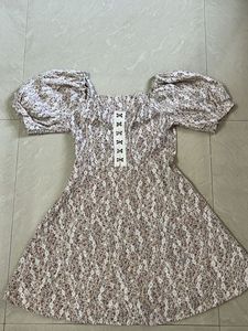 Cute Floral Puff Sleeve Mini Dress