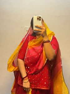 Vibrant Red Rajasthani dress