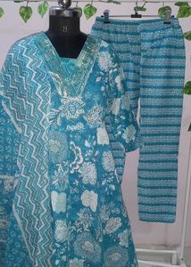 Brand New Floor Length Cotton Suit Set