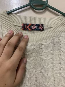 Cream Cable Knit Sweater