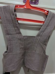 Knit Lace-Up Crop Top