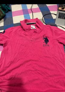 USPA Pink Polo T-Shirt - Stylish M Size