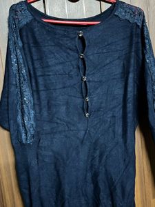 Chic Black Embellished Sleeve Top
