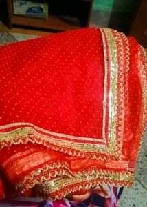 2 Red Colored Mata Chunri/Dupatta/Stall
