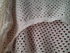 women crochet top off shoulder. will fit from size