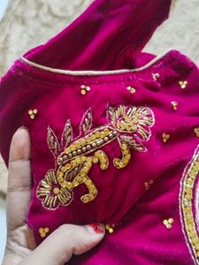 Elegant Maroon &amp; Gold Lehenga Choli Set