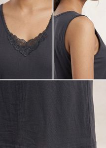 Comfortable Sleeveless Nightgown with Lace Trim