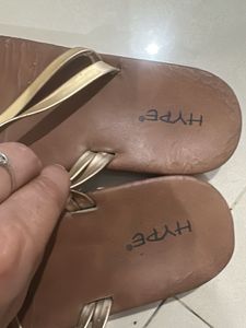 Hype Gold Strappy Flat Sandals