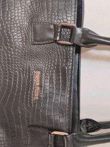 Chic Black Croc Tote Bag
