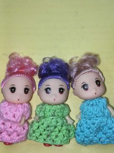 Set of 3 Cute Dolls