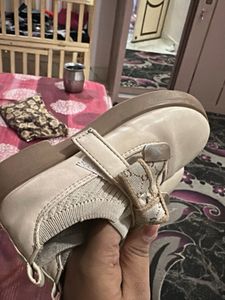 Cute Cream Bow Ballerinas