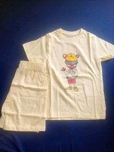 Cute Cartoon Bear T-Shirt & Shorts Set