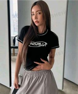 Black Graphic Crop Top