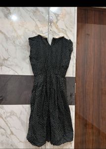 black polka dot mini dress