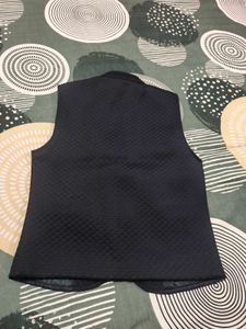 Boys Navy Quilted Nehru Jacket Vest