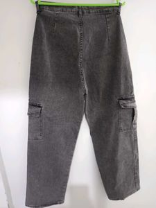 Women's Grey Cargo Jeans