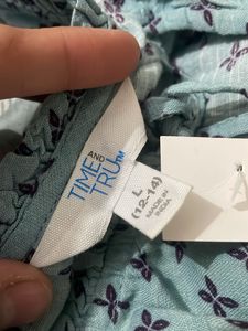 Blue Printed Peplum Top