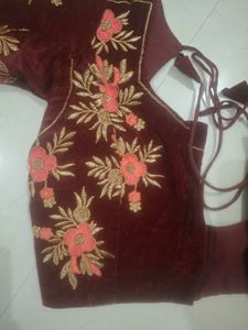 Elegant Maroon Embroidered Blouse
